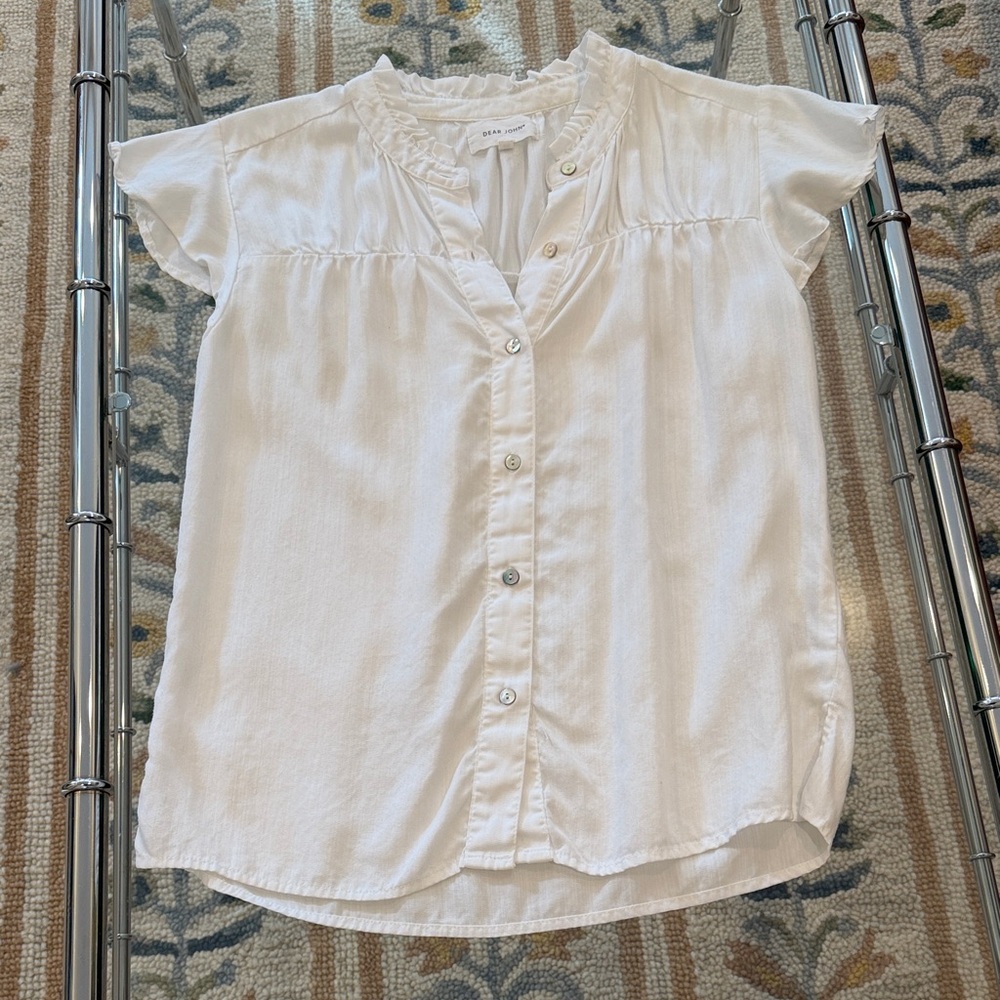 Dear John White Button-Down Blouse - image 1